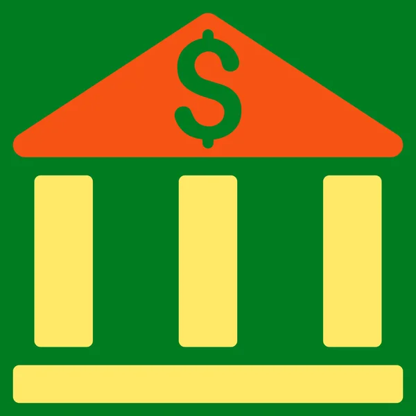 Banken kontorsbyggnad platt vektor Icon — Stock vektor