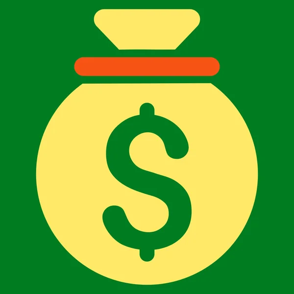 Geld zak platte vector pictogram — Stockvector