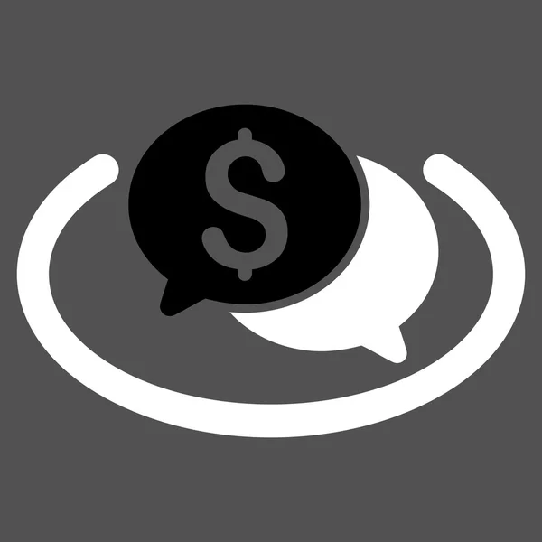 Área de Chat Financeiro Flat Vector Icon — Vetor de Stock