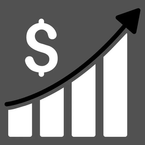 Értékesítési növekedés diagram lapos vektor ikon — Stock Vector