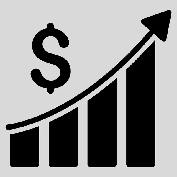Gráfico de barras de crecimiento de ventas Vector plano Icono — Vector de stock