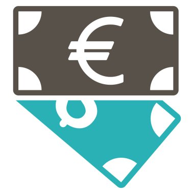 Euro ve dolar banknotlar düz vektör simgesi