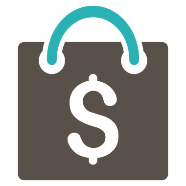 alışveriş poşeti düz vektör simgesi