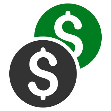 Sikkeler düz vektör simgesi