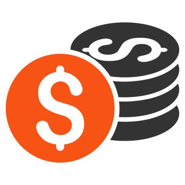 Doları para yığını düz vektör simgesi