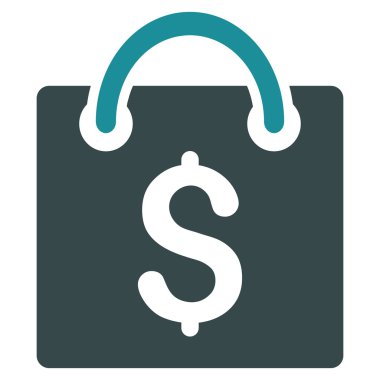 alışveriş poşeti düz vektör simgesi