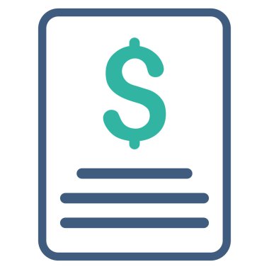 Fatura düz vektör simgesi