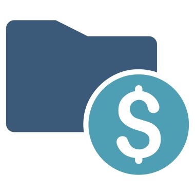 Para klasör düz vektör simgesi