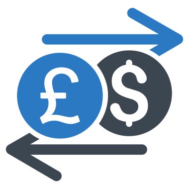 Döviz Alım Satım düz vektör simgesi