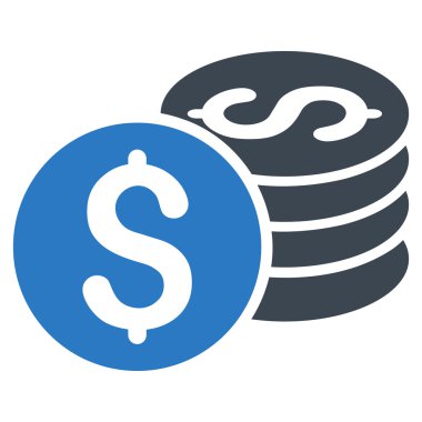 Doları para yığını düz vektör simgesi