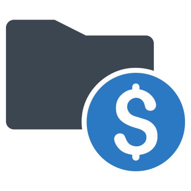 Para klasör düz vektör simgesi