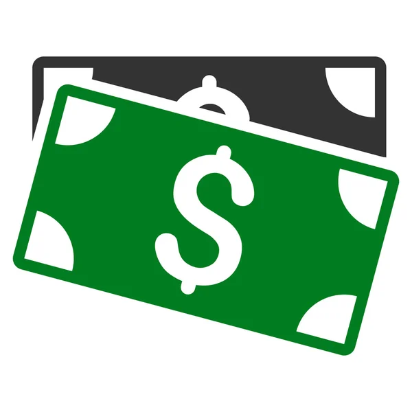 Dolaru bankovky plochou vektorové ikony — Stockový vektor