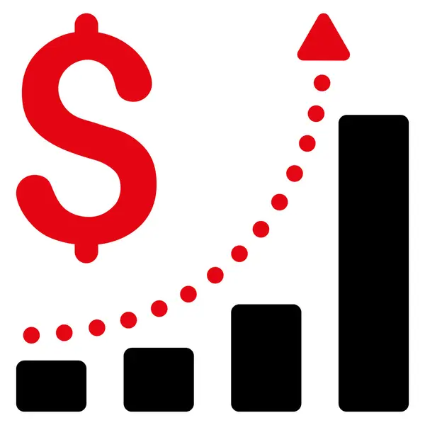 Wzrost sprzedaży płaskich wektor ikona — Wektor stockowy