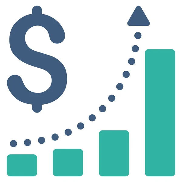 Icono de Vector plano de crecimiento de ventas — Vector de stock