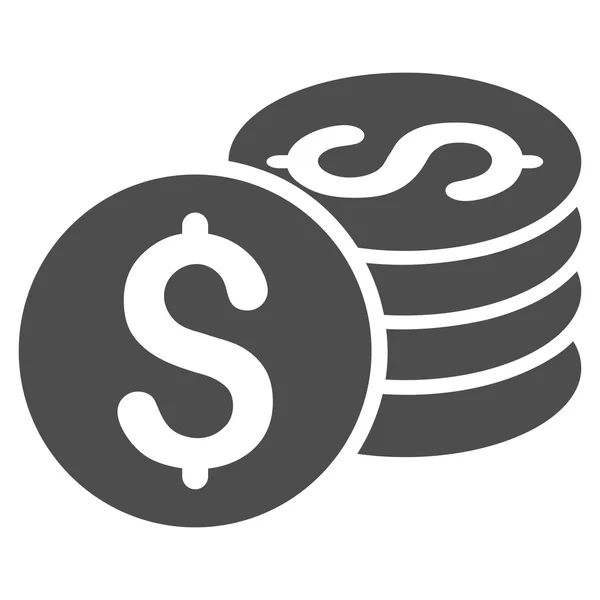Moneda dólar pila plana Vector icono — Vector de stock