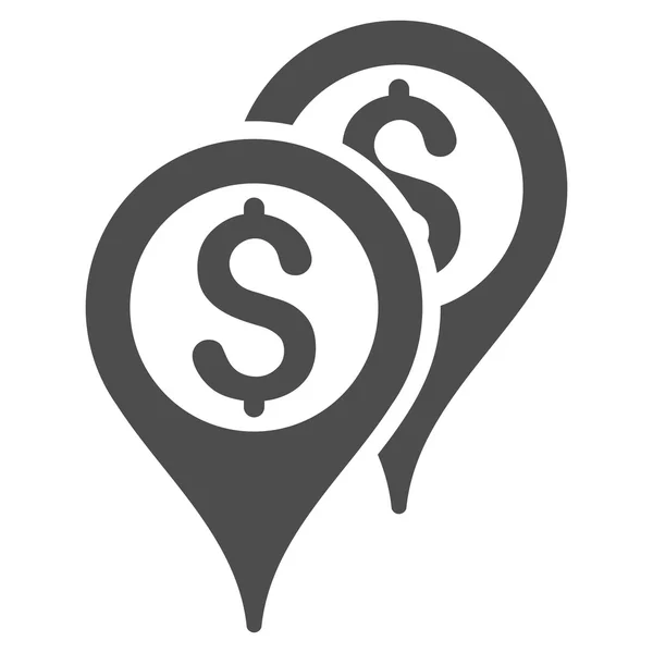 Mapa financiero Punteros Icono de Vector Plano — Vector de stock