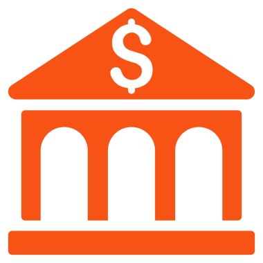 Banka Binası düz vektör simgesi