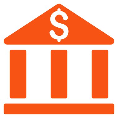 Banka ofis binası düz vektör simgesi