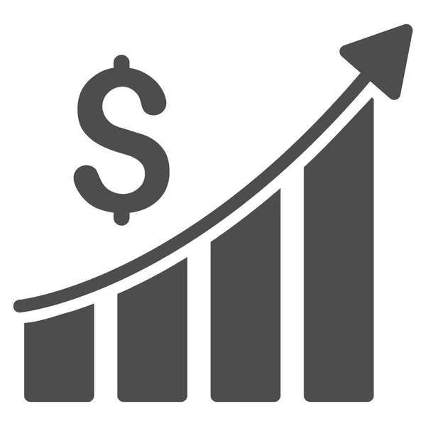 Értékesítési növekedés diagram lapos vektor ikon — Stock Vector