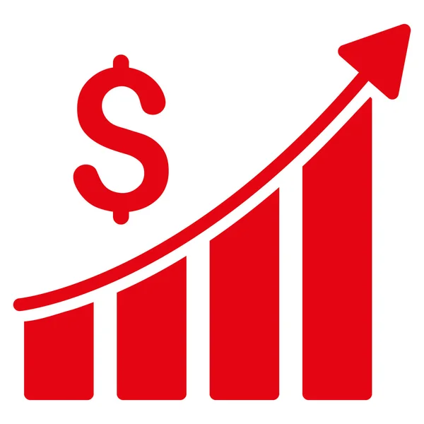 Gráfico de barras de crecimiento de ventas Vector plano Icono — Archivo Imágenes Vectoriales