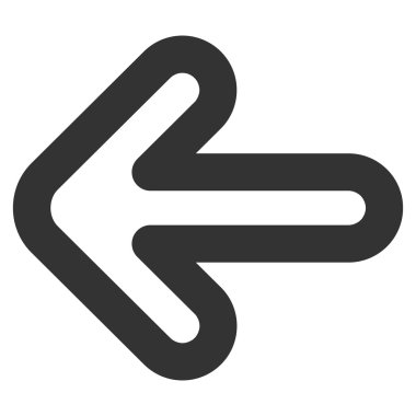 Sol ok kontur glif simgesini