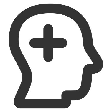 Pozitif düşünme kontur glif simgesini