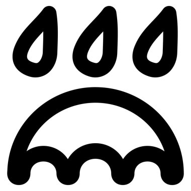 Yağmur koruma kontur vektör simgesi