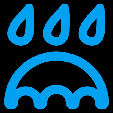 Yağmur koruma kontur vektör simgesi