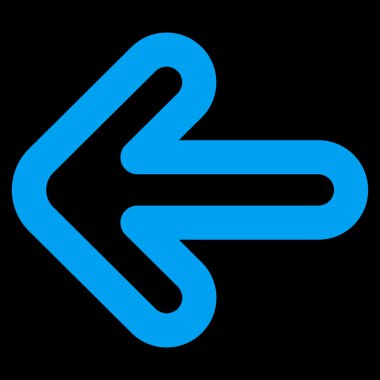 Sol ok kontur vektör simgesi