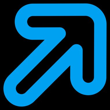 Sağ-yukarı oka kontur vektör simgesi