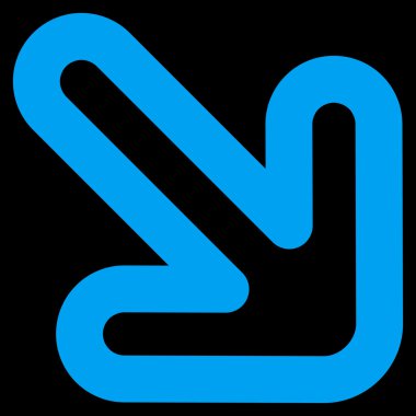 Sağ aşağı ok kontur vektör simgesi