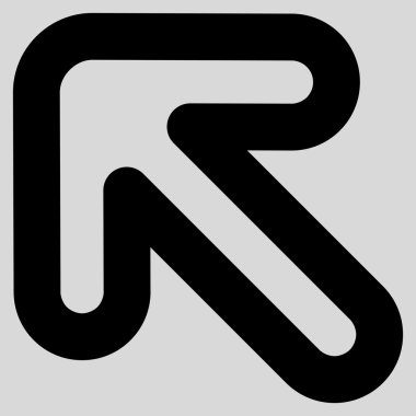 Sol yukarı ok kontur vektör simgesi