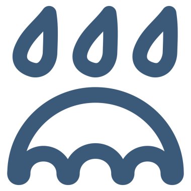 Yağmur koruma kontur vektör simgesi