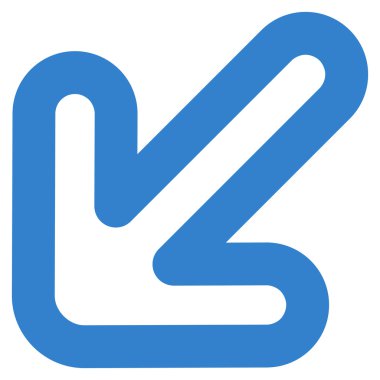 Sol aşağı ok kontur vektör simgesi