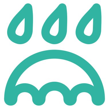 Yağmur koruma kontur vektör simgesi