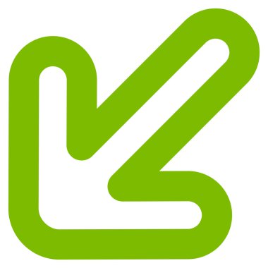 Sol aşağı ok kontur vektör simgesi