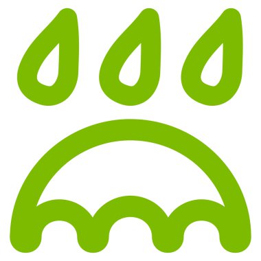 Yağmur koruma kontur vektör simgesi