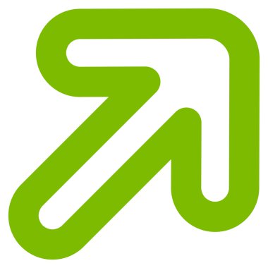 Sağ-yukarı oka kontur vektör simgesi