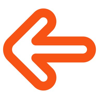 Sol ok kontur vektör simgesi