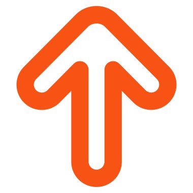 Yukarı ok kontur vektör simgesi