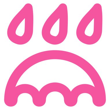 Yağmur koruma kontur vektör simgesi