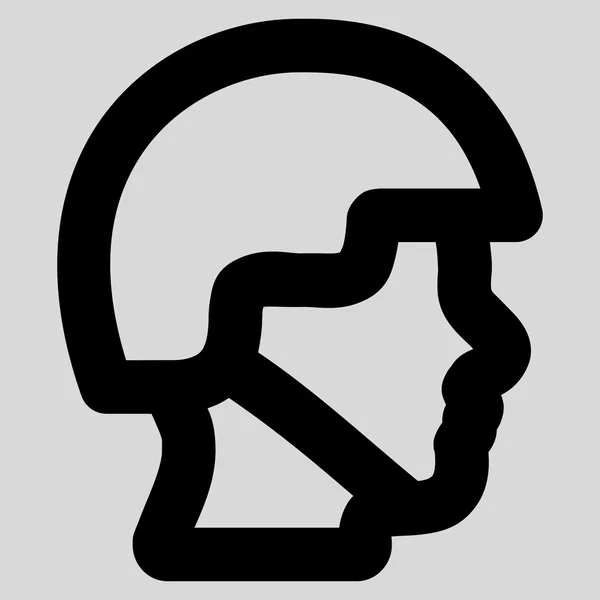 Soldado Head Stroke Vector Icono — Vector de stock