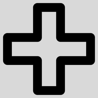 Artı kontur glif simgesini