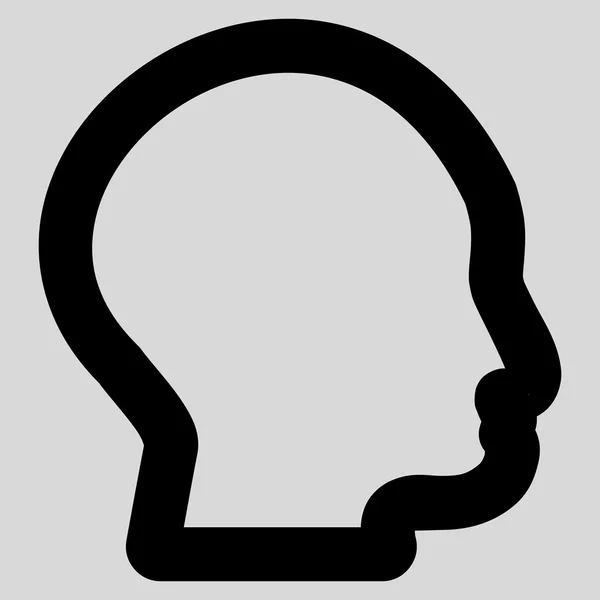 Head Profile Stroke Glyph Icon — Stock Photo, Image