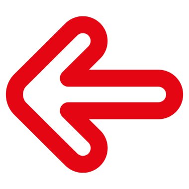 Sol ok kontur vektör simgesi