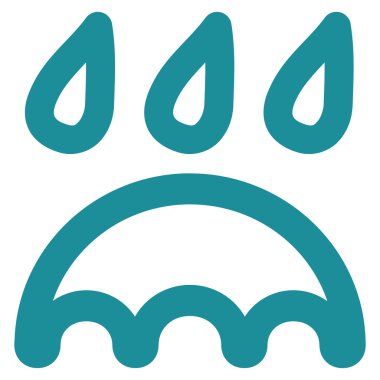 Yağmur koruma kontur vektör simgesi