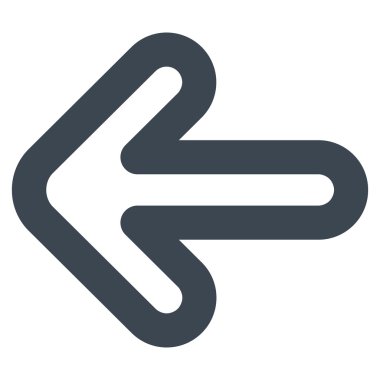 Sol ok kontur vektör simgesi