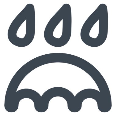 Yağmur koruma kontur vektör simgesi