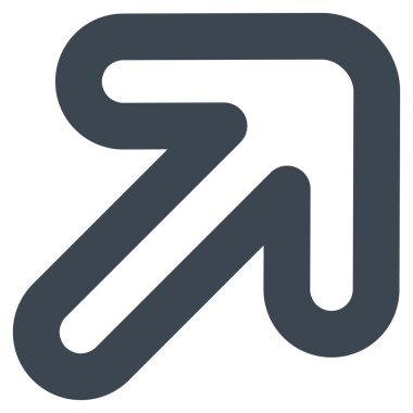 Sağ-yukarı oka kontur vektör simgesi