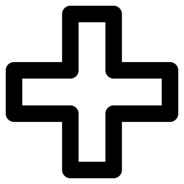 Artı kontur vektör simgesi